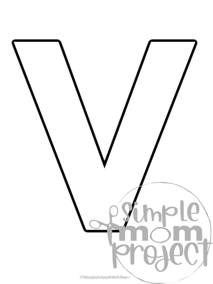 Free Printable Uppercase Letter V Template Simple Mom Project