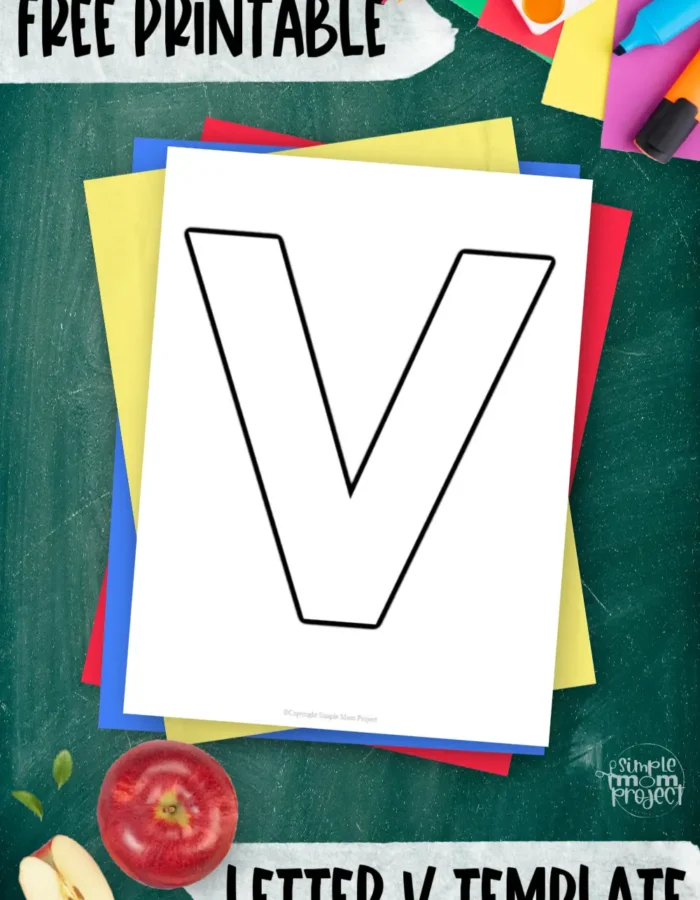 Looking for a fun and creative way to teach the capital letter V to your kids? Use this preschool printable uppercase letter V template! This easy printable letter V template helps children to practice their letter recognition, handwriting and creativity. It’s a black and white uppercase letter V that’s perfect to use for coloring, tracing, stencil, visual aid and crafting. Grab a few things that start with the letter V like a vase, vegetable, violin, etc while making this blank printable uppercase letter V template. Click now to download this uppercase letter V worksheet!