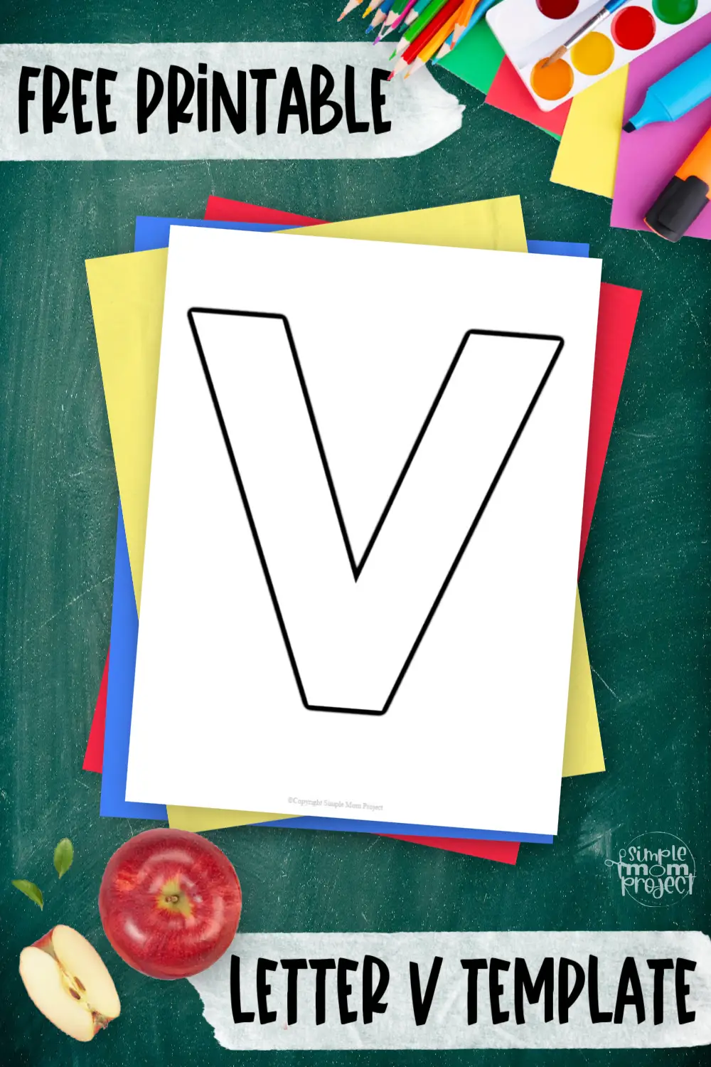Looking for a fun and creative way to teach the capital letter V to your kids? Use this preschool printable uppercase letter V template! This easy printable letter V template helps children to practice their letter recognition, handwriting and creativity. It’s a black and white uppercase letter V that’s perfect to use for coloring, tracing, stencil, visual aid and crafting. Grab a few things that start with the letter V like a vase, vegetable, violin, etc while making this blank printable uppercase letter V template. Click now to download this uppercase letter V worksheet!