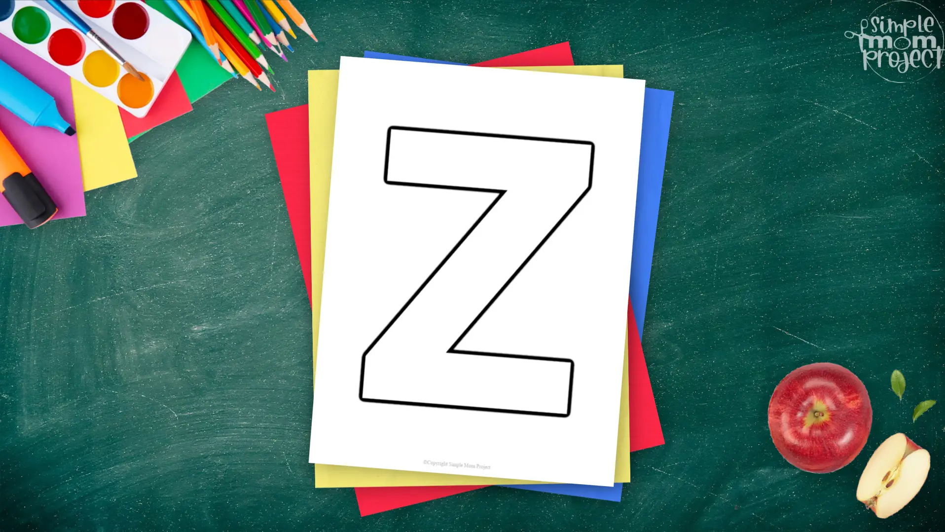 Printable upper case letter Z template for letter Z crafts for kindergarten, toddler, preschool, homeschool, alphabet crafts 2