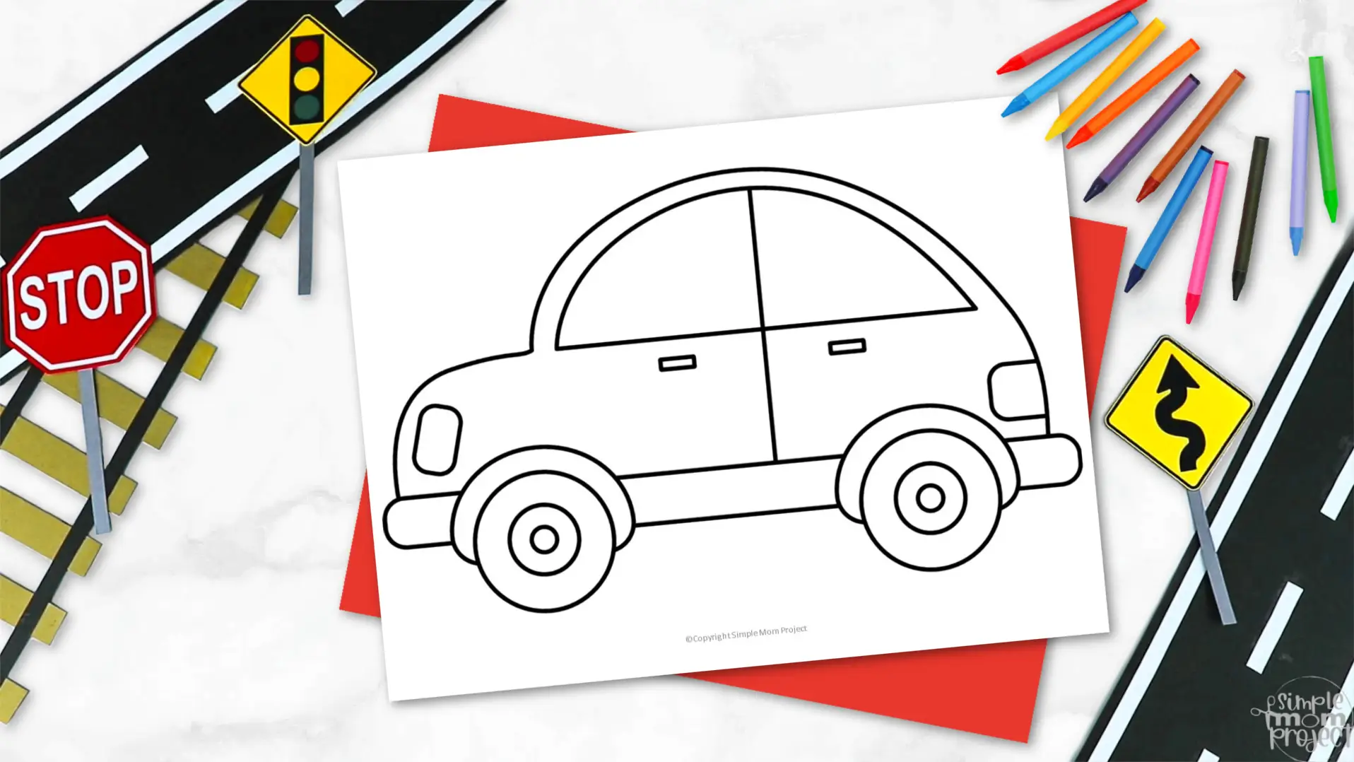 Printable Car Template for Kids Community Helper Crafts Vehicle Crafts Transportation Crafts Elementary, Kindergarten, Preschool 2