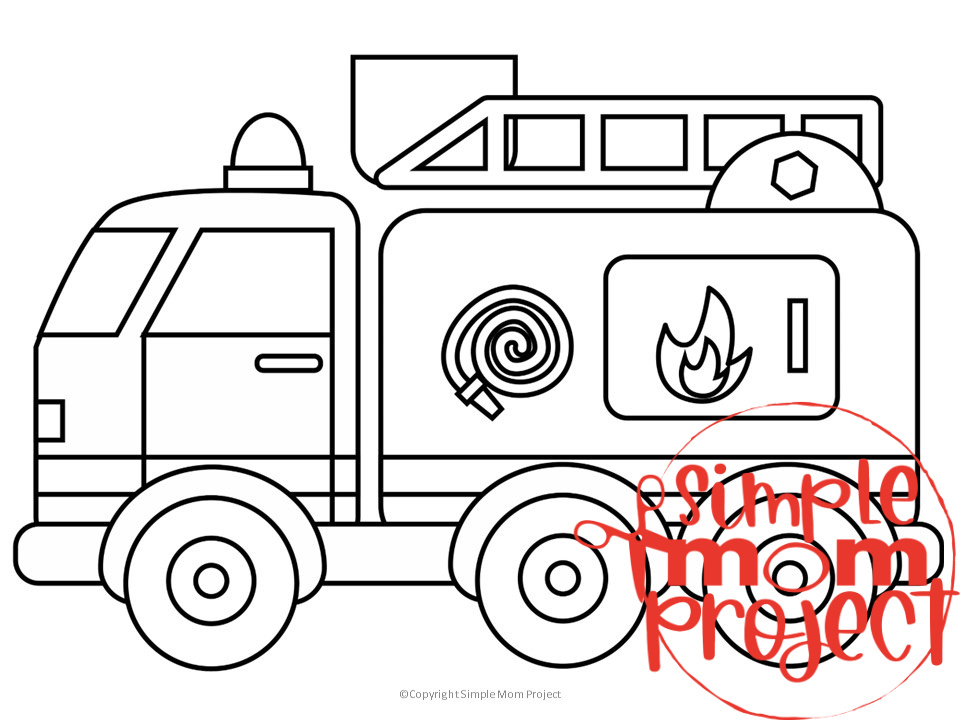 Free Printable Fire Truck Template Simple Mom Project