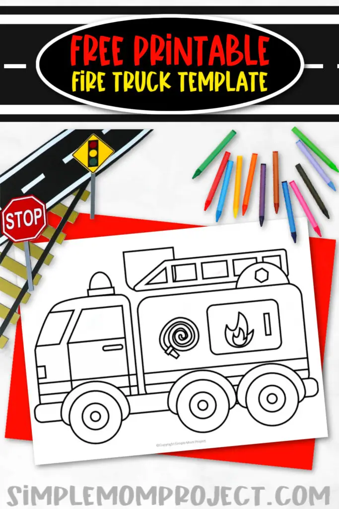 Are you looking for an easy printable template for your kids? This black and white printable fire truck template is suitable for kids of all ages, from toddler to preschool and kindergarten, through elementary. Include this cute fire truck papercraft template in your home decorations, crafts and learning activities. Be sure to download your fire truck template today!