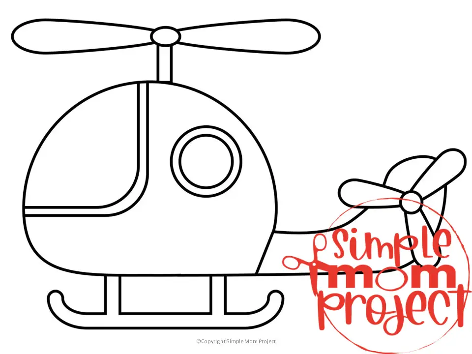 Printable Helicopter Template for Kids Community Helper Crafts Vehicle Crafts Transportation Crafts Elementary, Kindergarten, Preschool 1