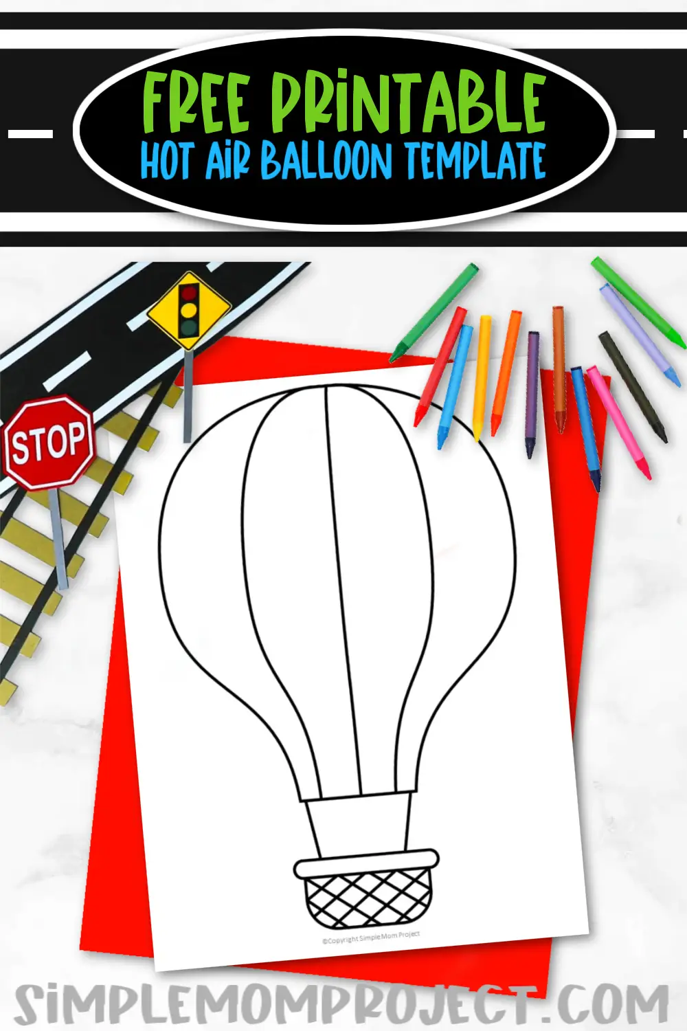 Are you looking for a unique mode of transportation to create for your kids? This black and white printable hot air balloon template is super easy and cute, making it perfect for kids of all ages. Combine the blank printable hot air balloon template with a few recycled materials to form cool crafts that kids can play with. Be sure to get your own hot air balloon template today!