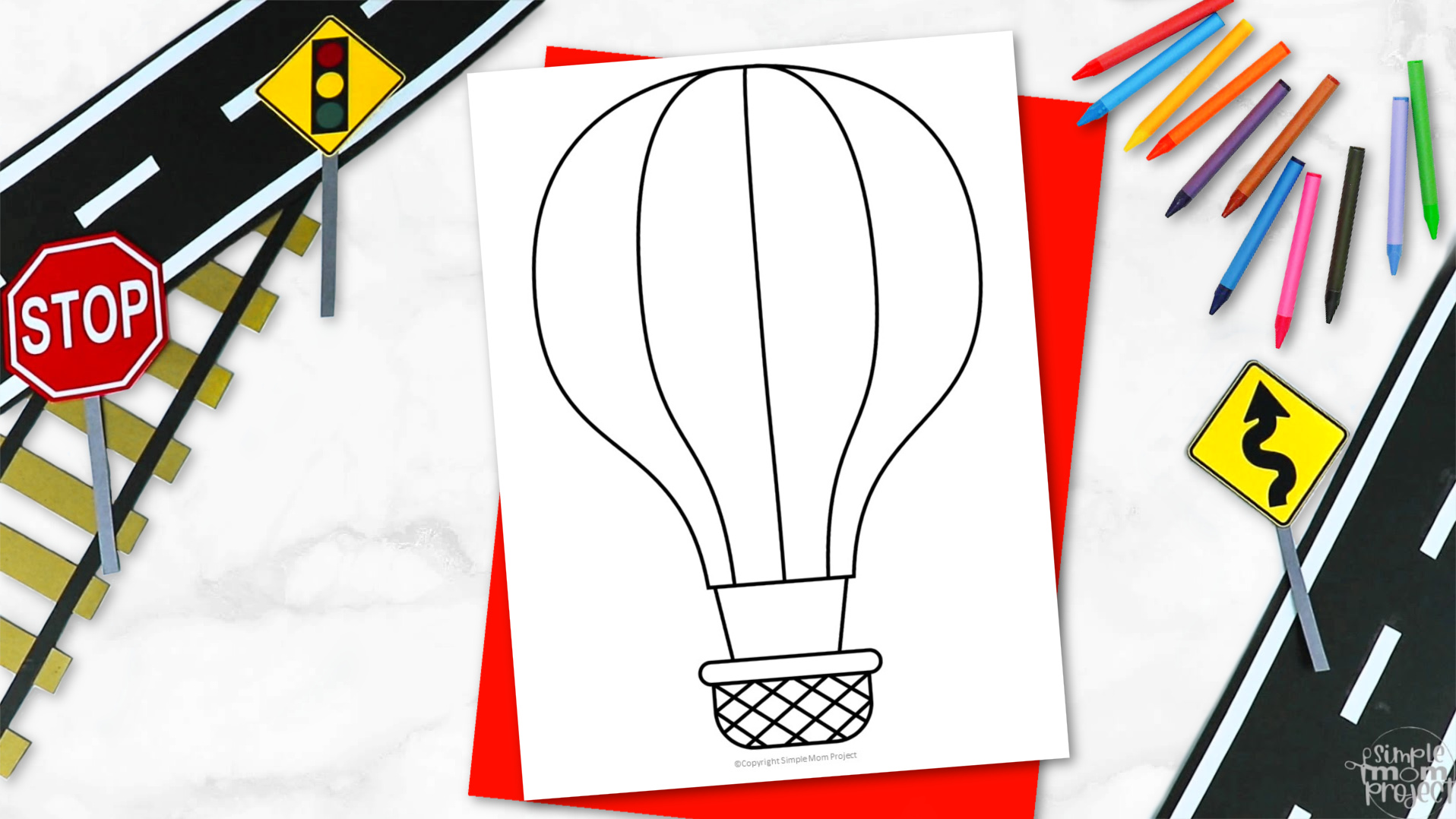 Free Printable Hot Air Balloon Template Simple Mom Project