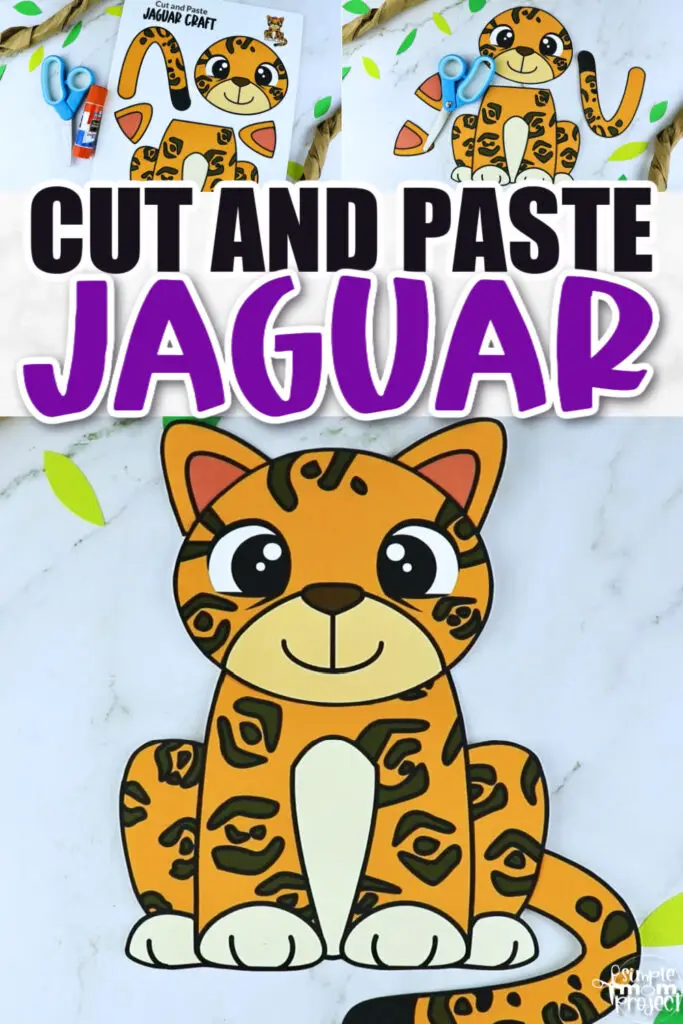 Are you looking for a fun and easy way to teach the letter J to your preschool, kindergarten or even toddler age kids? Use this easy jaguar craft to do it! It’s perfect for practice cutting and learning fun facts about jaguars. This diy printable jaguar craft template can also be glued to a paper plate or paper bag and turned into a fun art puppet.