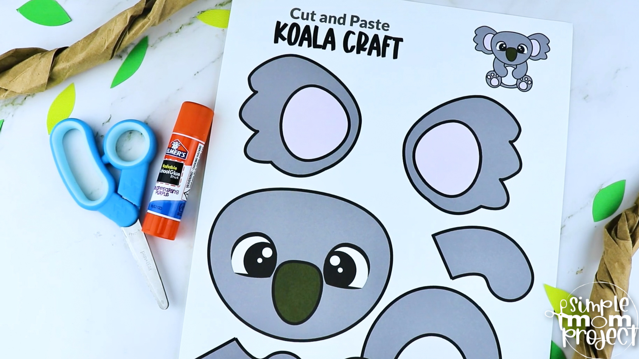 Printable Koala Craft Template Simple Mom Project Printable Koala Craft Template Simple Mom Project