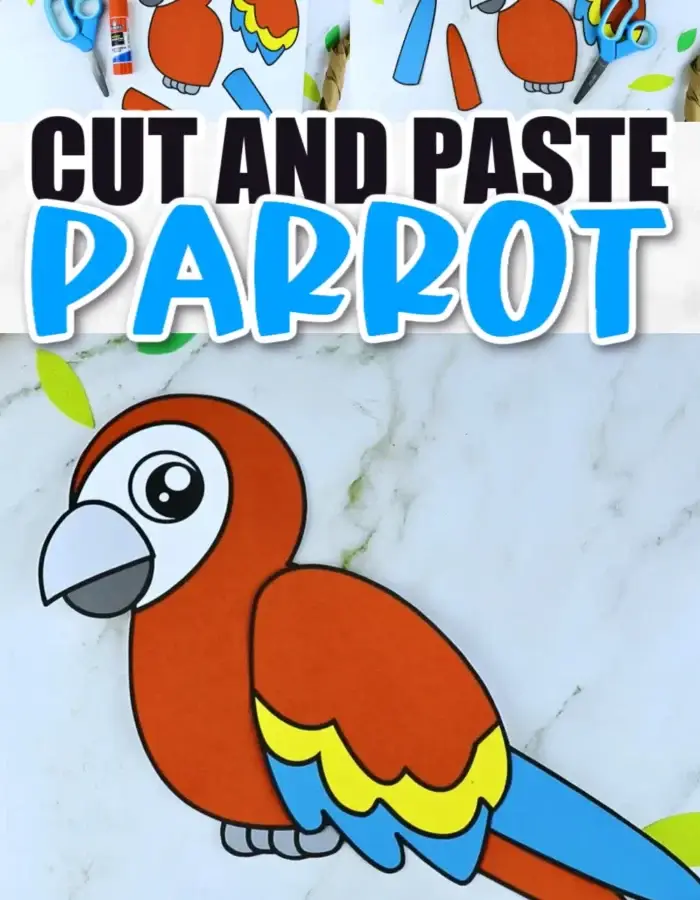 Are you teaching different kinds of birds to your preschooler, kindergartener or toddler? Why not use this diy printable macaw craft cut out template? It is so simple kids in all grades will love making it! Glue the macaw craft to a popsicle stick, a paper plate, paper bag or even a toilet paper roll to turn this macaw craft into a fun bird puppet!
