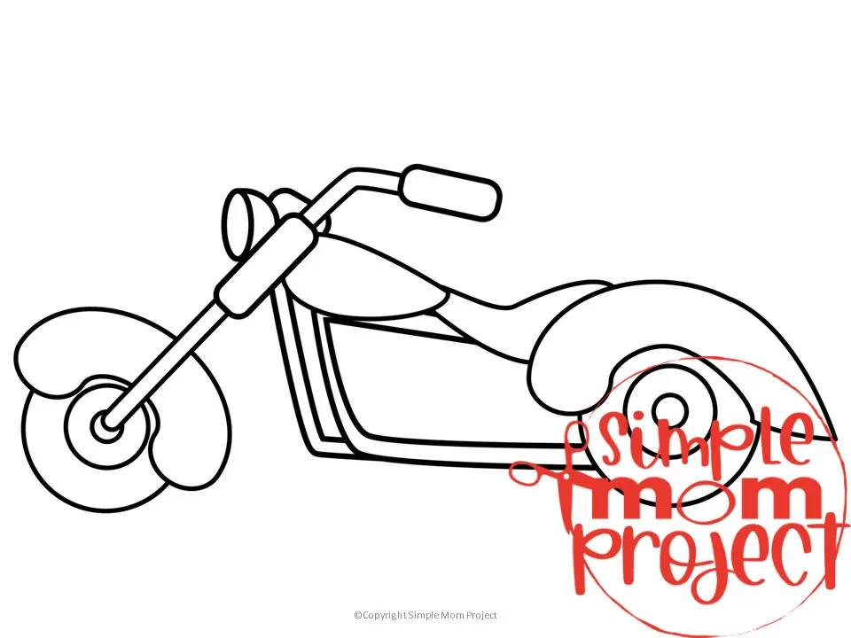 Printable Motocycle Template for Kids Community Helper Crafts Vehicle Crafts Transportation Crafts Elementary, Kindergarten, Preschool 1