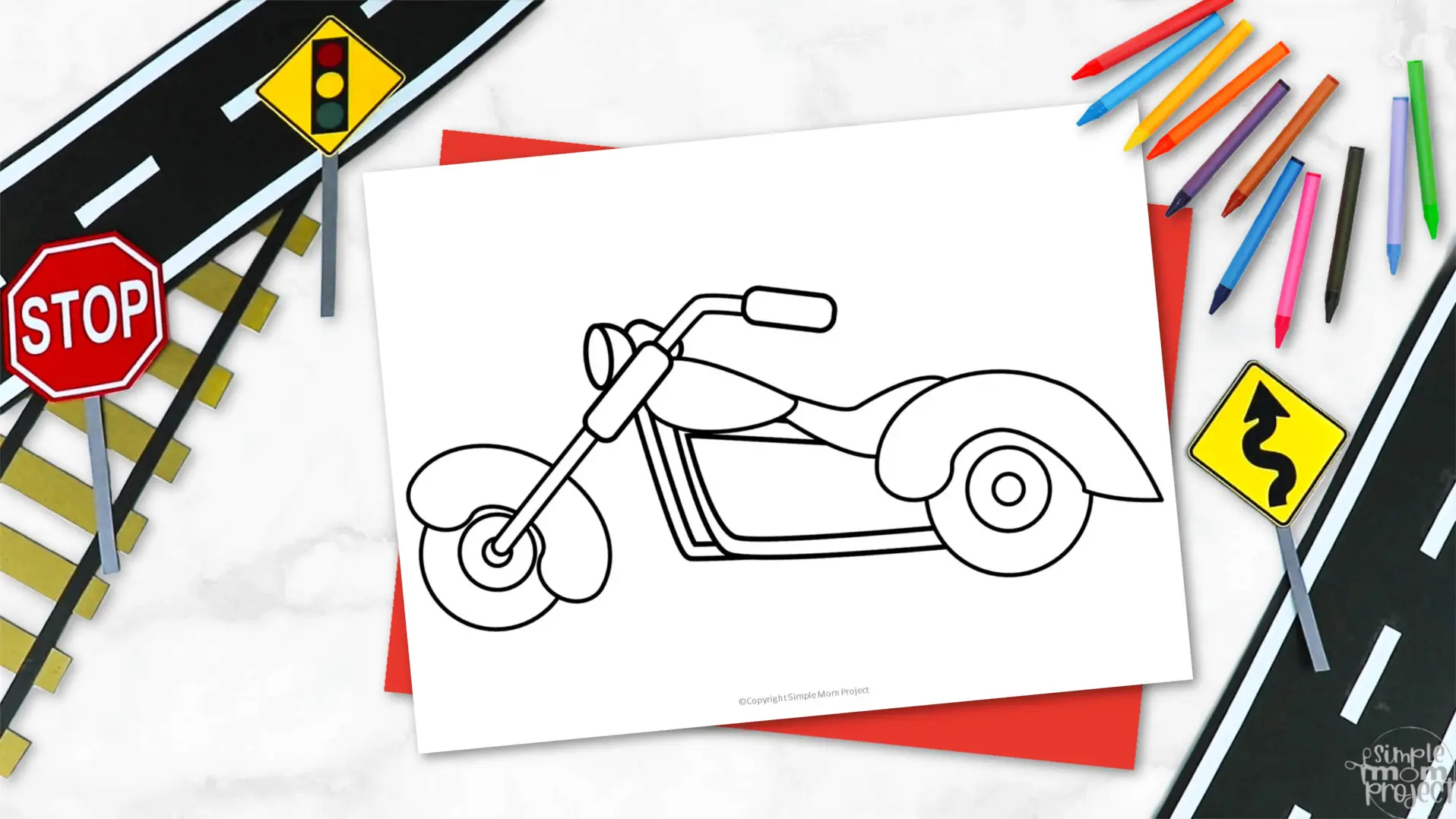 Printable Motocycle Template for Kids Community Helper Crafts Vehicle Crafts Transportation Crafts Elementary, Kindergarten, Preschool 2