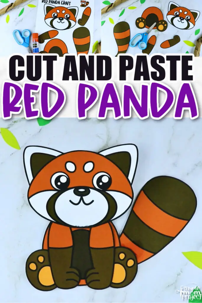 Printable Red Panda Bear Craft Template for Kids Preschool Toddler elementary nursing home