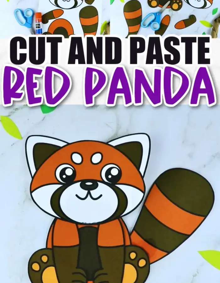 Printable Red Panda Bear Craft Template for Kids Preschool Toddler elementary nursing home