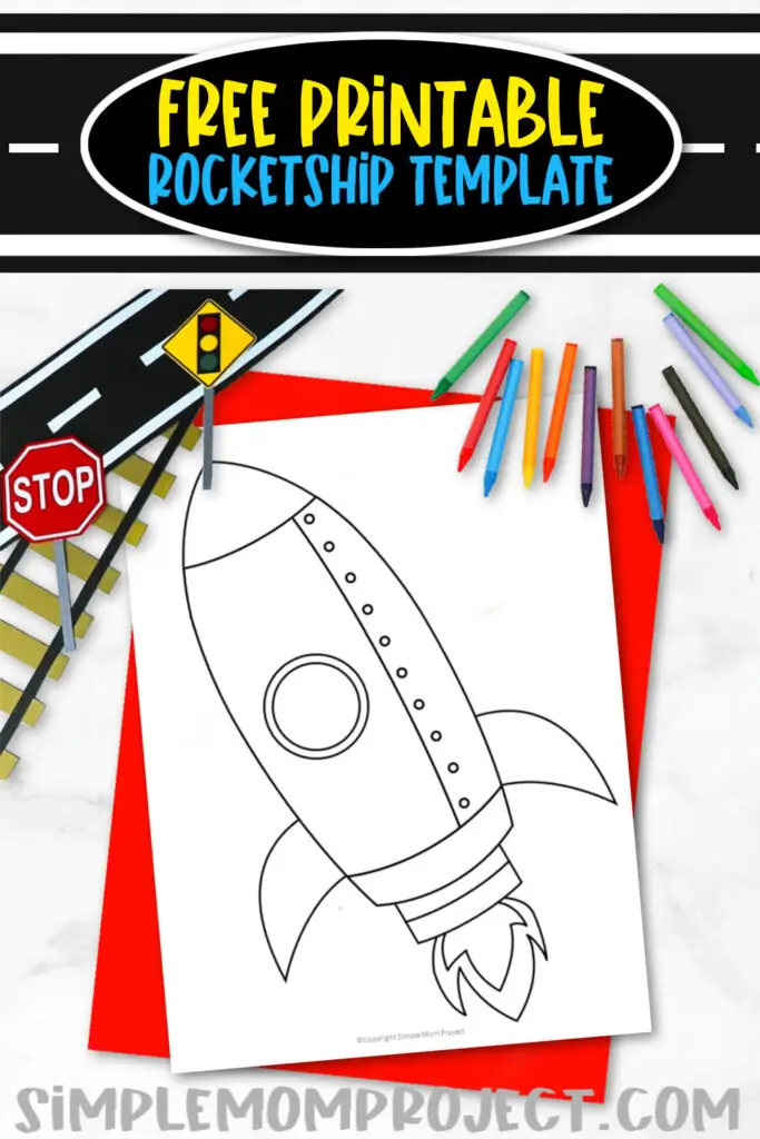 If you’re looking for a fun and easy template for your little ones, you’ve come to the right place! This blank printable rocketship template is perfect for kids of all ages, especially to toddlers, preschoolers and kindergarteners. Cut out the black and white paper rocketship printable template and use it for coloring, stencil, sticker decoration, cake topper, useful crafts and more. Grab your own simple printable spaceship template today!