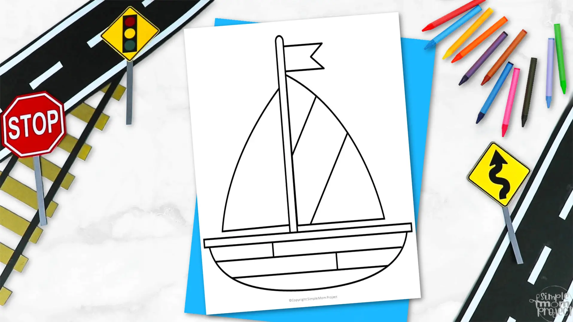 Printable Sailboat Template for Kids Community Helper Crafts Vehicle Crafts Transportation Crafts Elementary, Kindergarten, Preschool 3