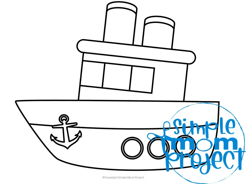 Printable Steamboat Template for Kids Community Helper Crafts Vehicle Crafts Transportation Crafts Elementary, Kindergarten, Preschool 1