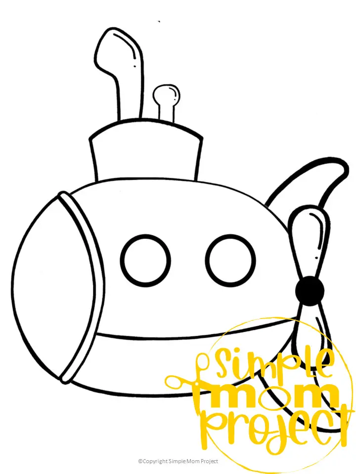 Printable Submarine Template for Kids Community Helper Crafts Vehicle Crafts Transportation Crafts Elementary, Kindergarten, Preschool 1