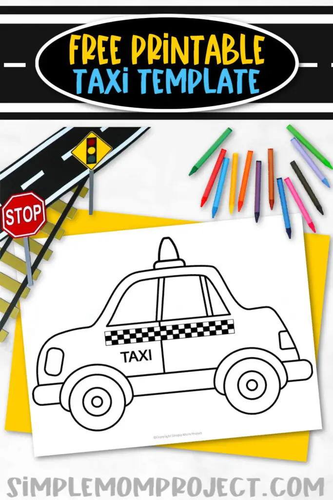 Are you looking for a fun paper craft template activity to do during the weekend? This blank printable taxi template is perfect for kids of all ages, especially to toddler, preschool and kindergarten kids. Our black and white printable taxi drawing will inspire you to create a life-size taxi car using cardboard boxes and other recycled materials. Be sure to grab our simple printable taxi template for your little ones.