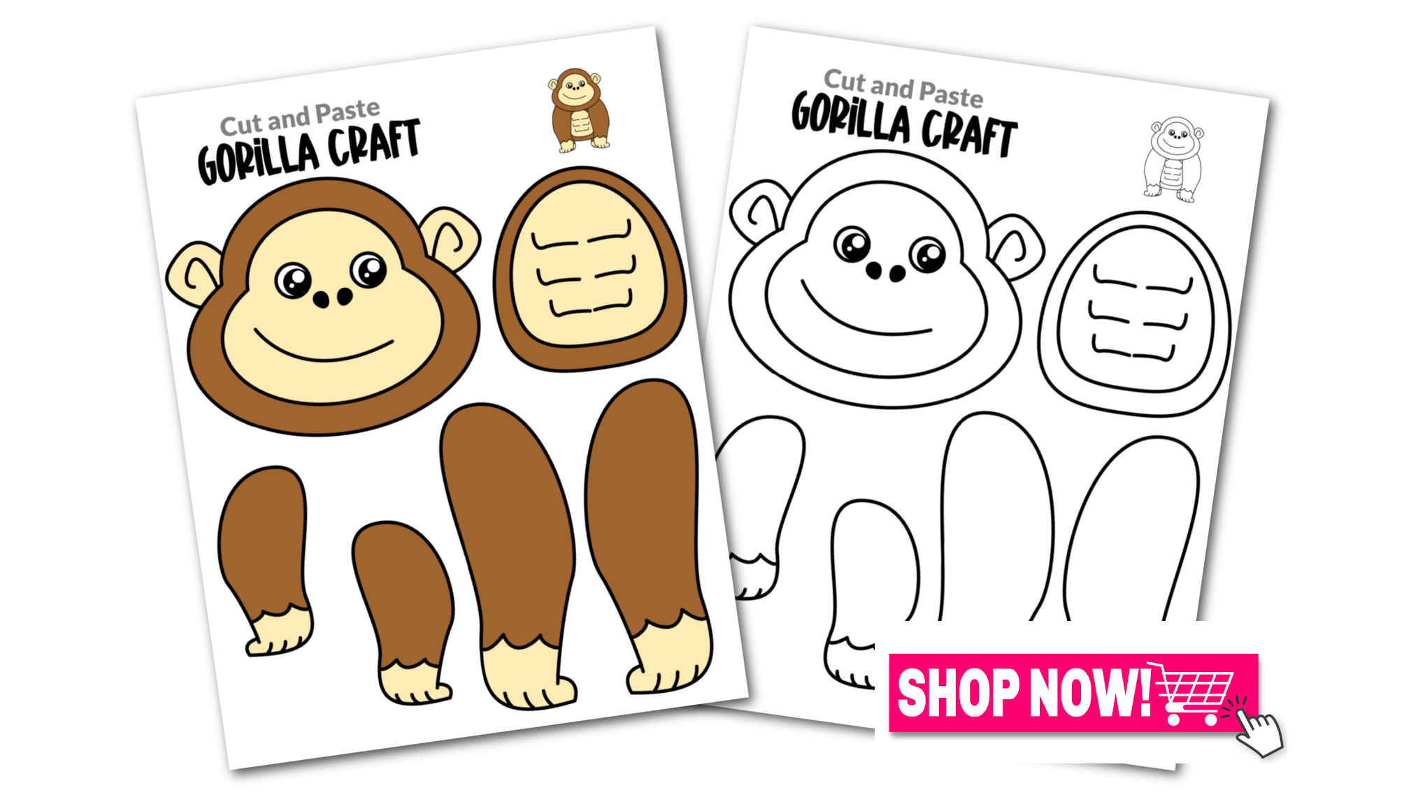 Printable Gorilla Craft Template Simple Mom Project