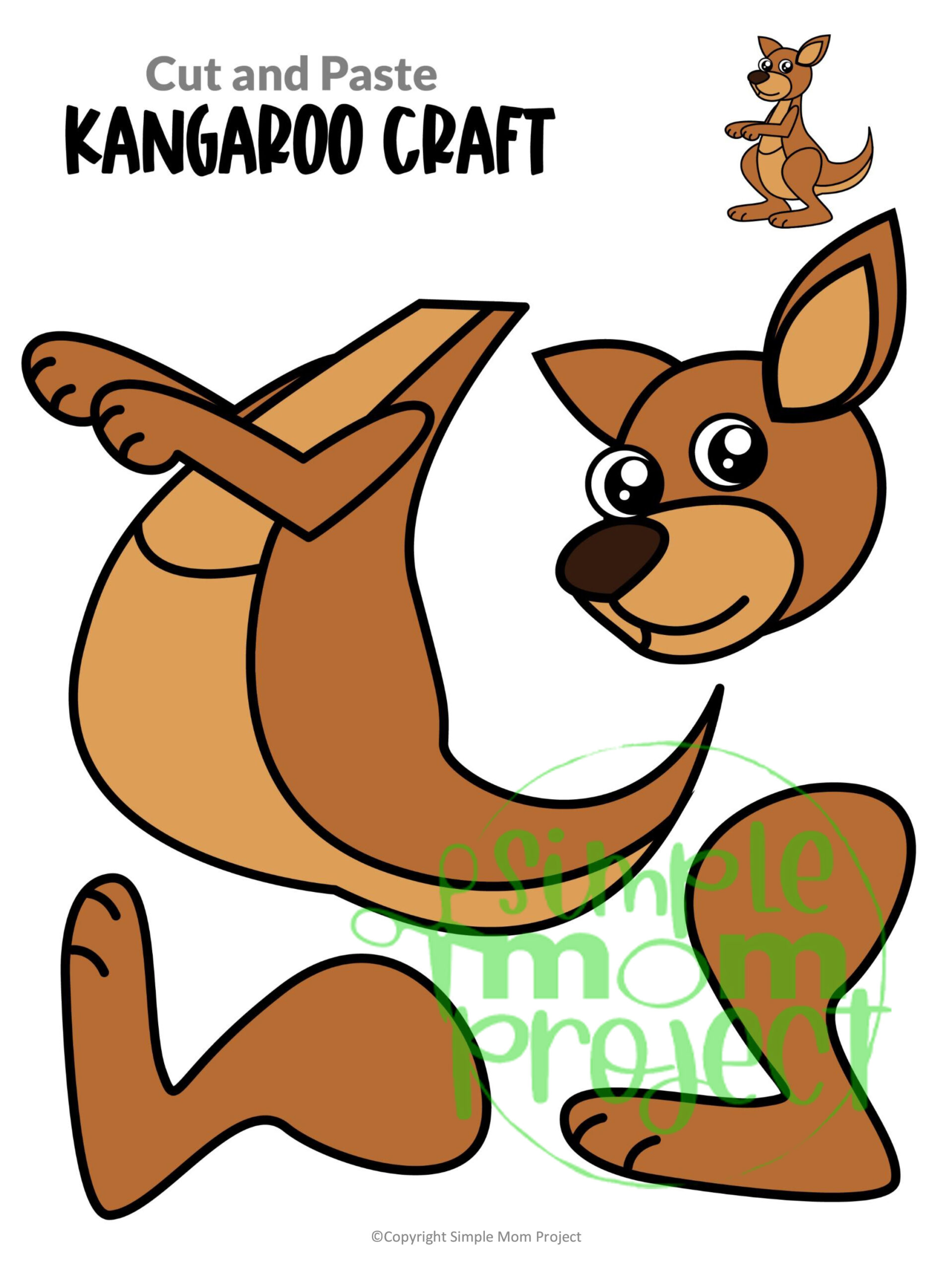 Printable Kangaroo Craft Template Simple Mom Project