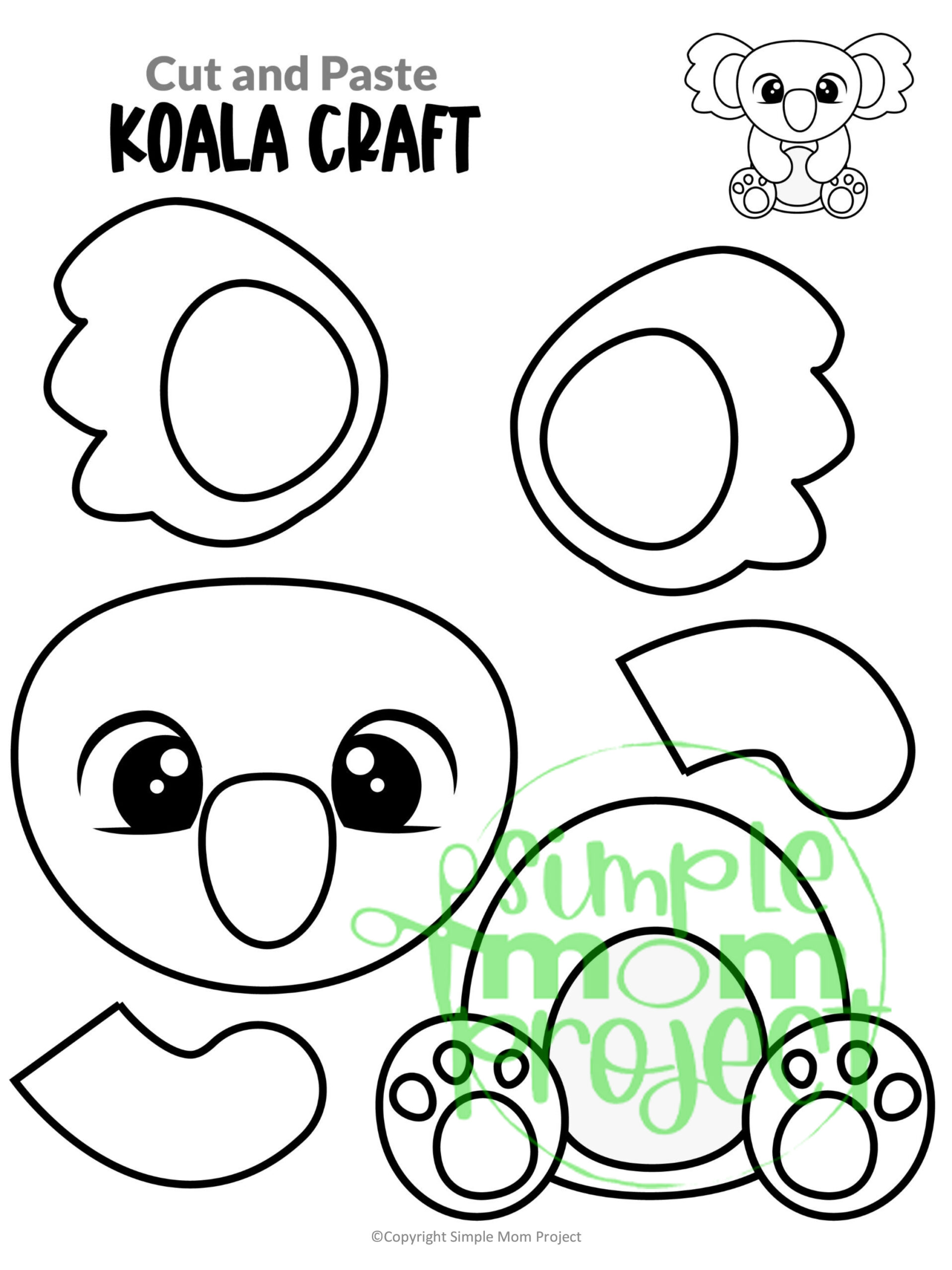 Printable Koala Craft Template – Simple Mom Project