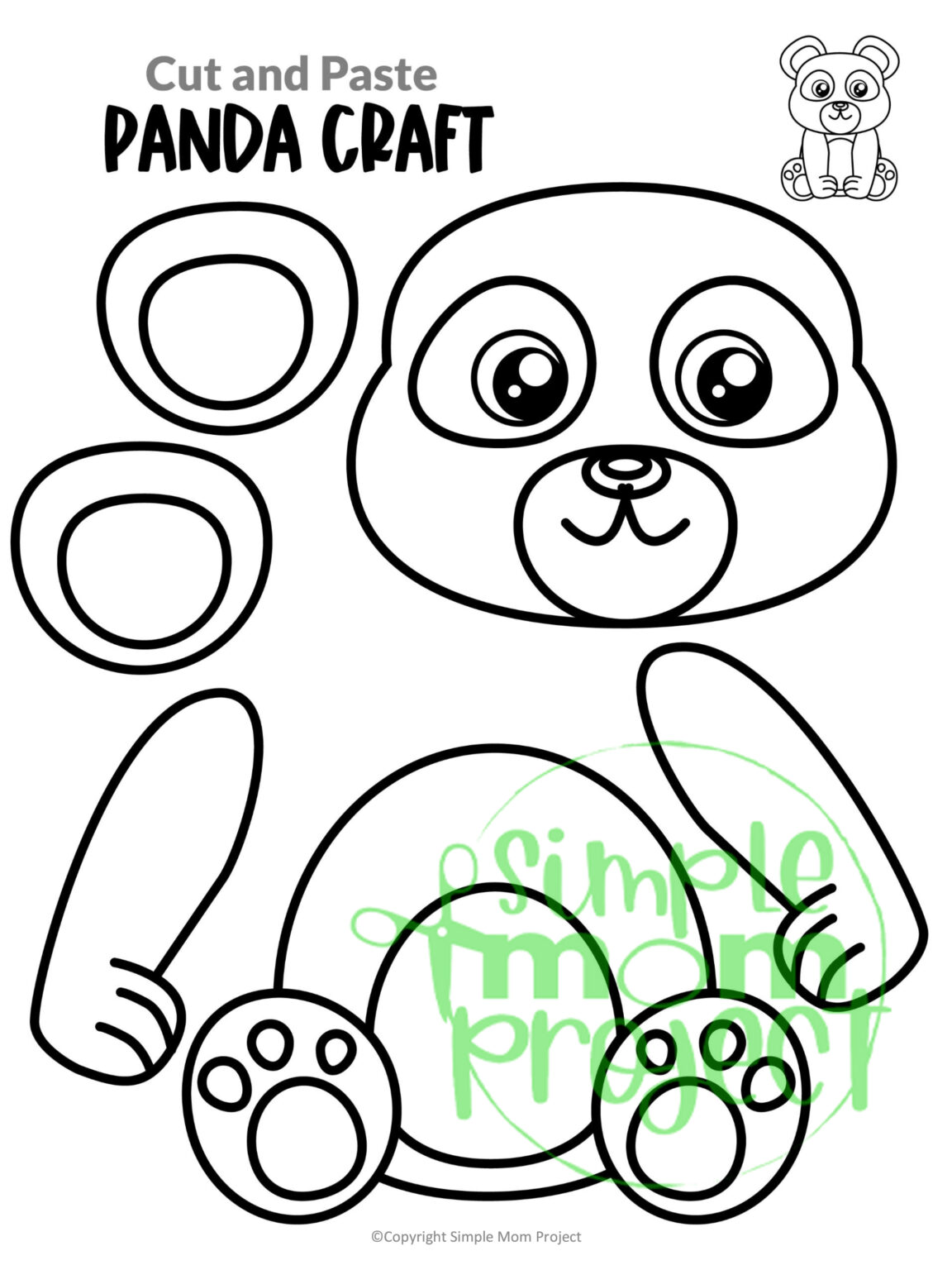 Printable Panda Bear Craft Template – Simple Mom Project