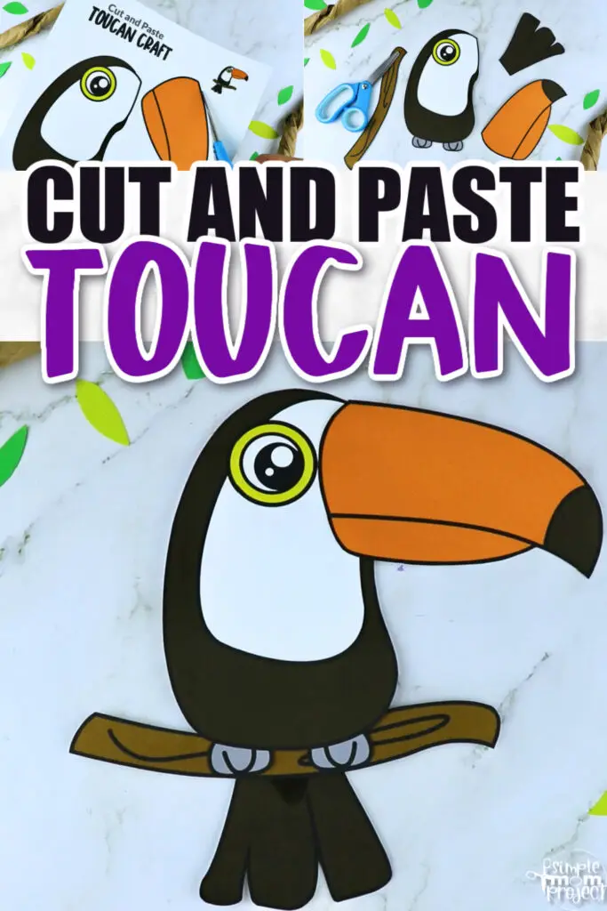 Do your kids love birds? Then they are sure to love this easy printable toucan craft! This fun printable toucan craft is perfect for teaching the letter T to your toddler, preschooler and kindergarten. Glue this toucan bird craft onto a paper plate, construction paper or paper bag for a cute puppet art project. Take out all your supplies and grab this printable toucan template today!