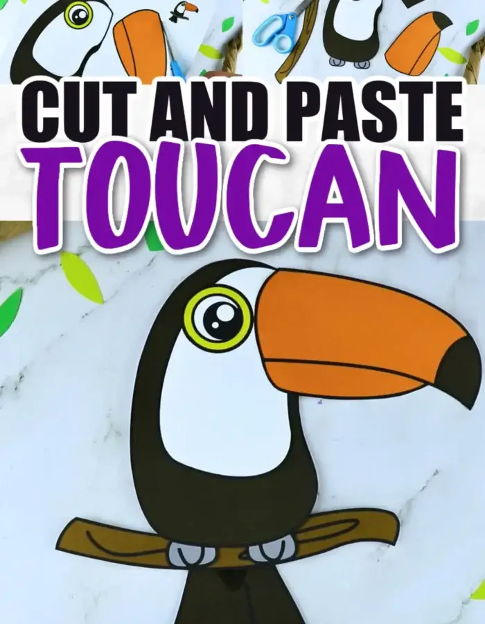 Do your kids love birds? Then they are sure to love this easy printable toucan craft! This fun printable toucan craft is perfect for teaching the letter T to your toddler, preschooler and kindergarten. Glue this toucan bird craft onto a paper plate, construction paper or paper bag for a cute puppet art project. Take out all your supplies and grab this printable toucan template today!