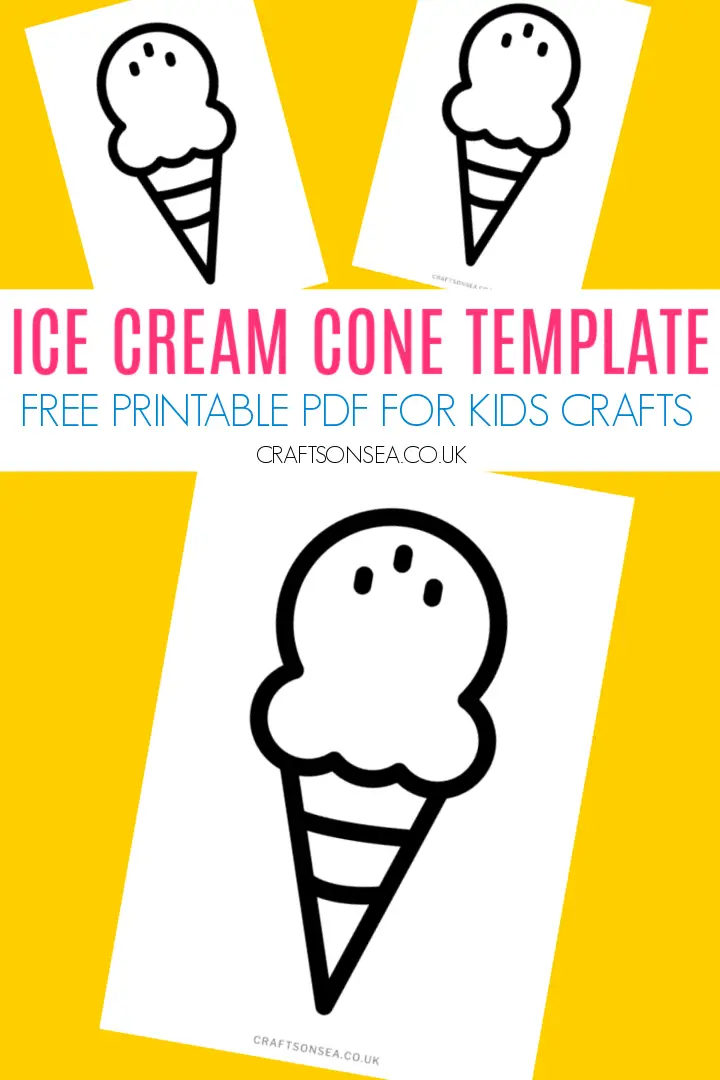 Ice Cream Stencil Template Ice Cream Craft for Kids, preschoolers, toddlers, kindergartners, elementary