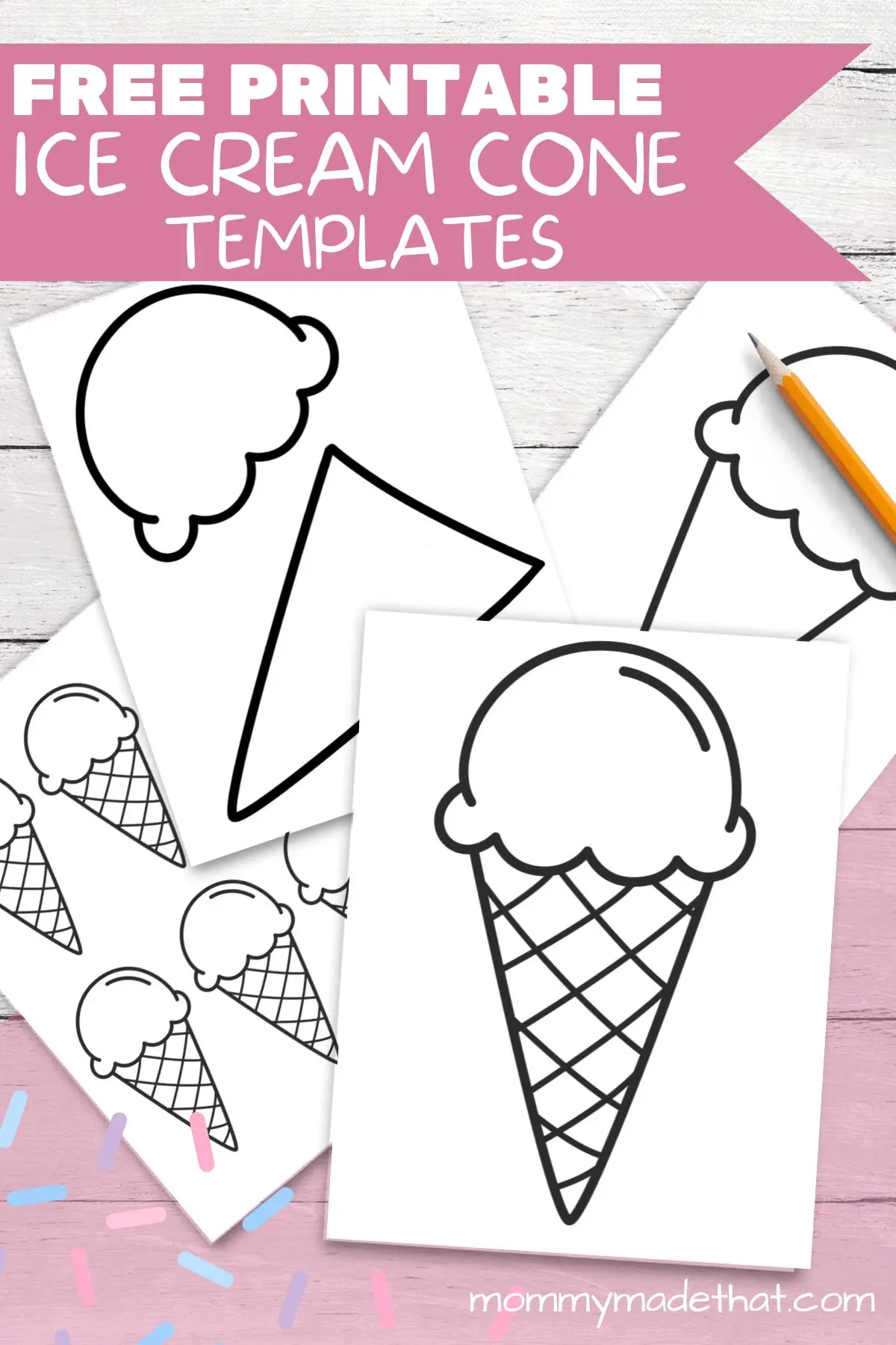 Ice Cream Template Ice Cream Craft for Kids, preschoolers, toddlers, kindergartners, elementary