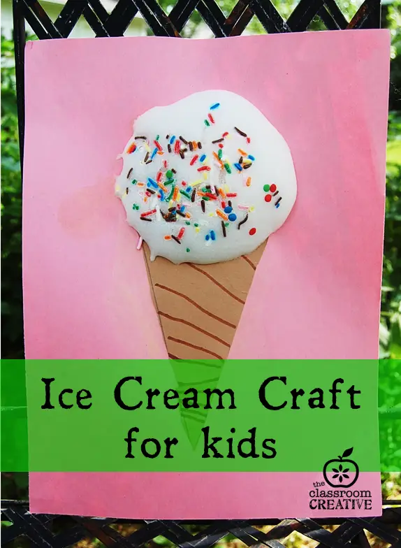 Puffy Paint Ice Cream Craft for Kids, preschoolers, toddlers, kindergartners, elementary