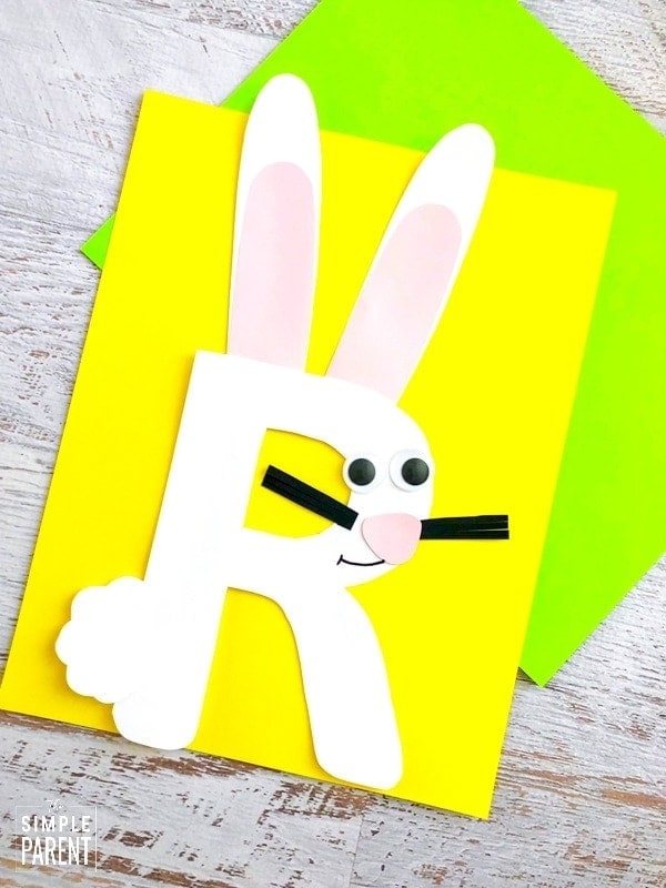 R is for rabbit craft activity for preschoolers toddlers kindergarten and elementary kids