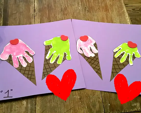 hand print Ice Cream Craft for Kids, preschoolers, toddlers, kindergartners, elementary