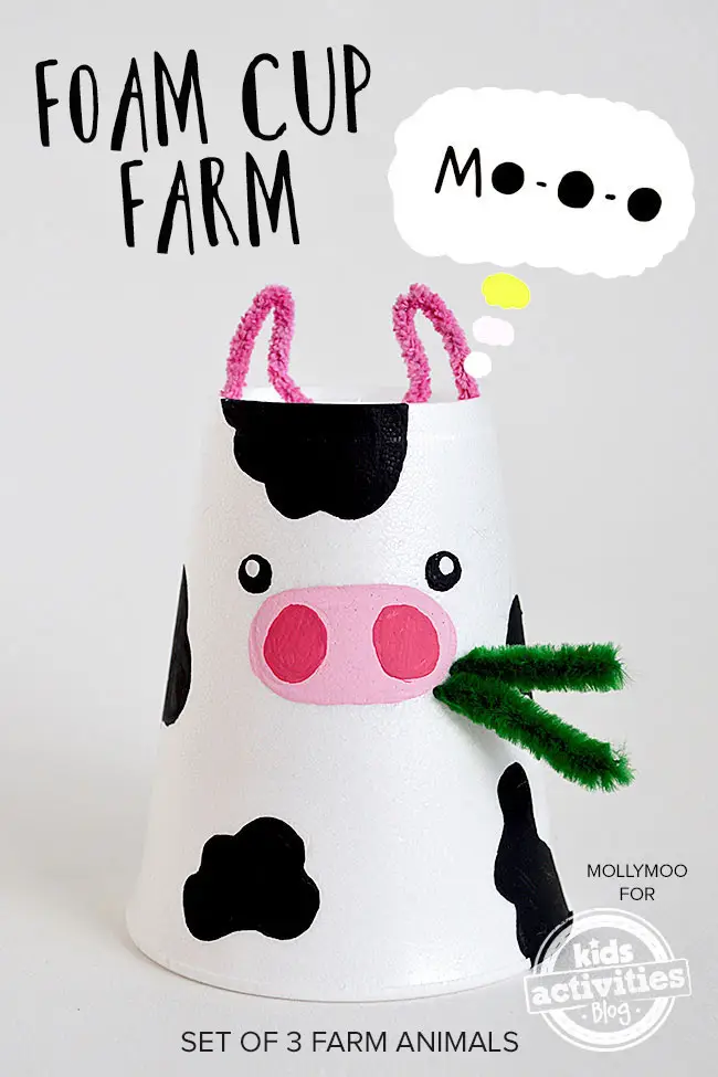 Cute Cow Crafts and cow Activity to build fine motor skills farm crafts farm theme kindergartner, kids, elementary, toddler 12