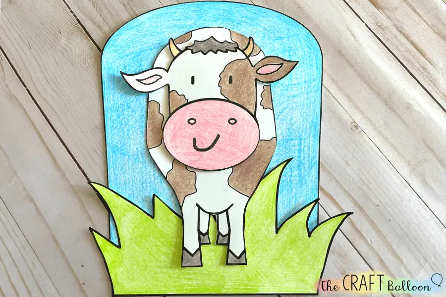 Cute Cow Crafts and cow Activity to build fine motor skills farm crafts farm theme kindergartner, kids, elementary, toddler 38