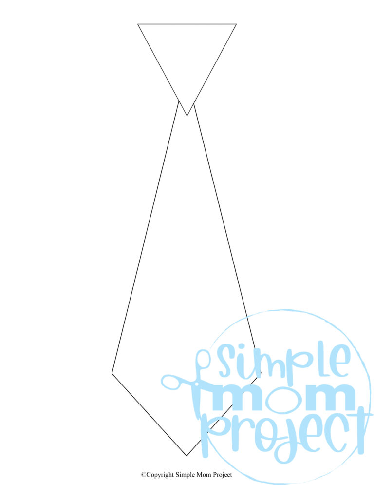 Free Printable Tie Stencil Pattern - Printable Tie Template Watermark 768x994 