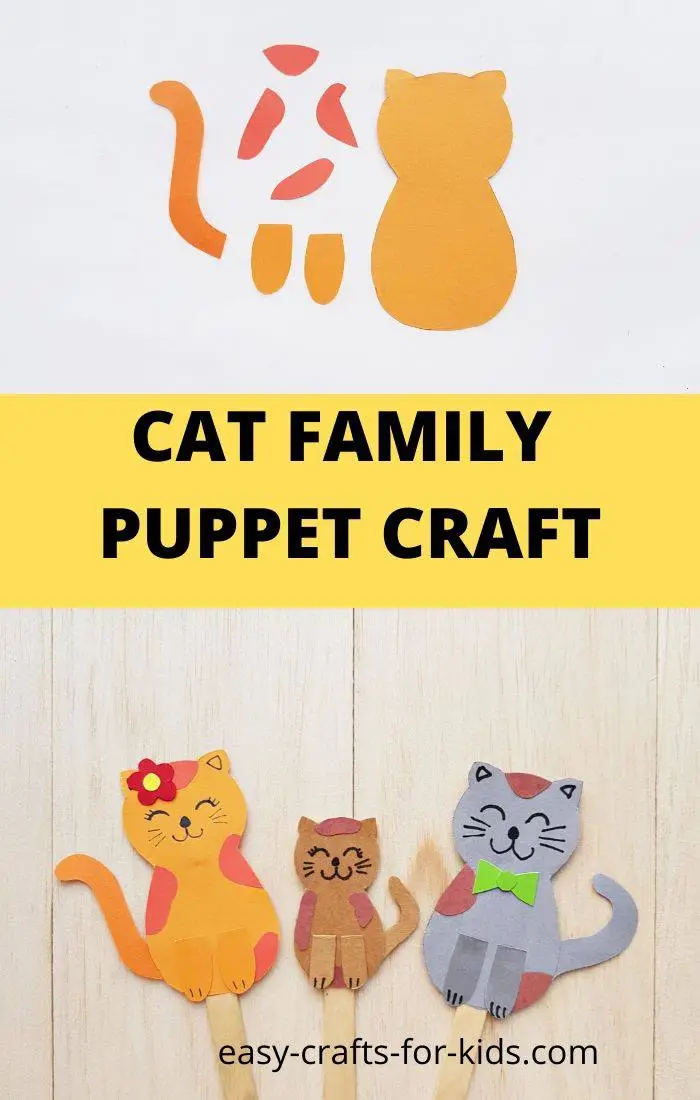 cat puppet craft for toddlers, preschoolers and kindergartener kids