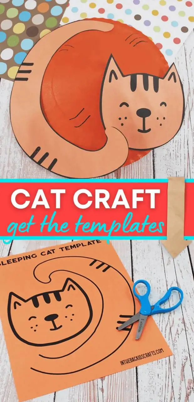 paper plate cat craft for toddlers, preschoolers and kindergartener kids