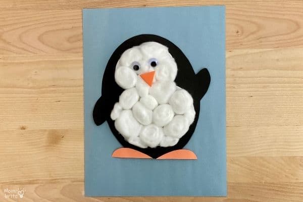 cotton ball penguin craft