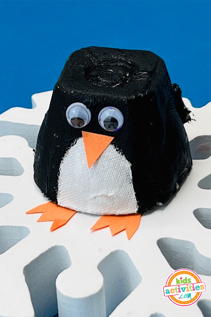 egg carton penguin craft