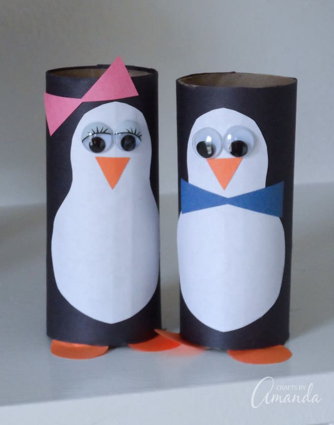 cardboard tube penguins