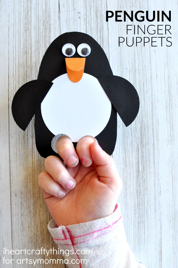 DIY penguin puppet craft