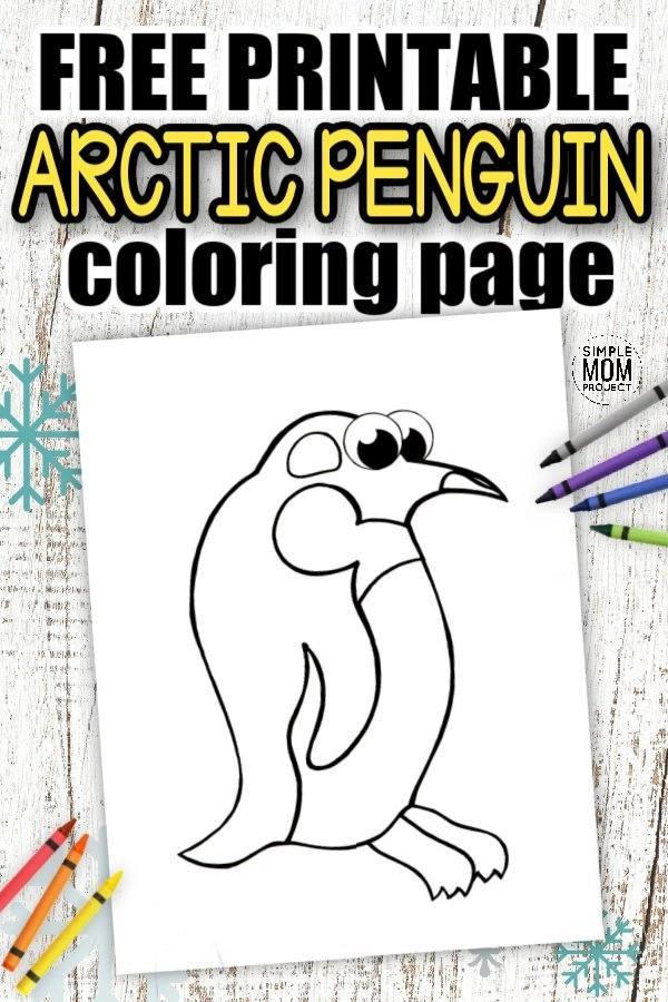 free printable arctic penguin coloring page