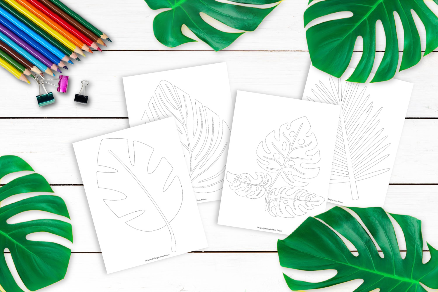 Free Printable Tropical Leaf Stencil Template – Simple Mom Project