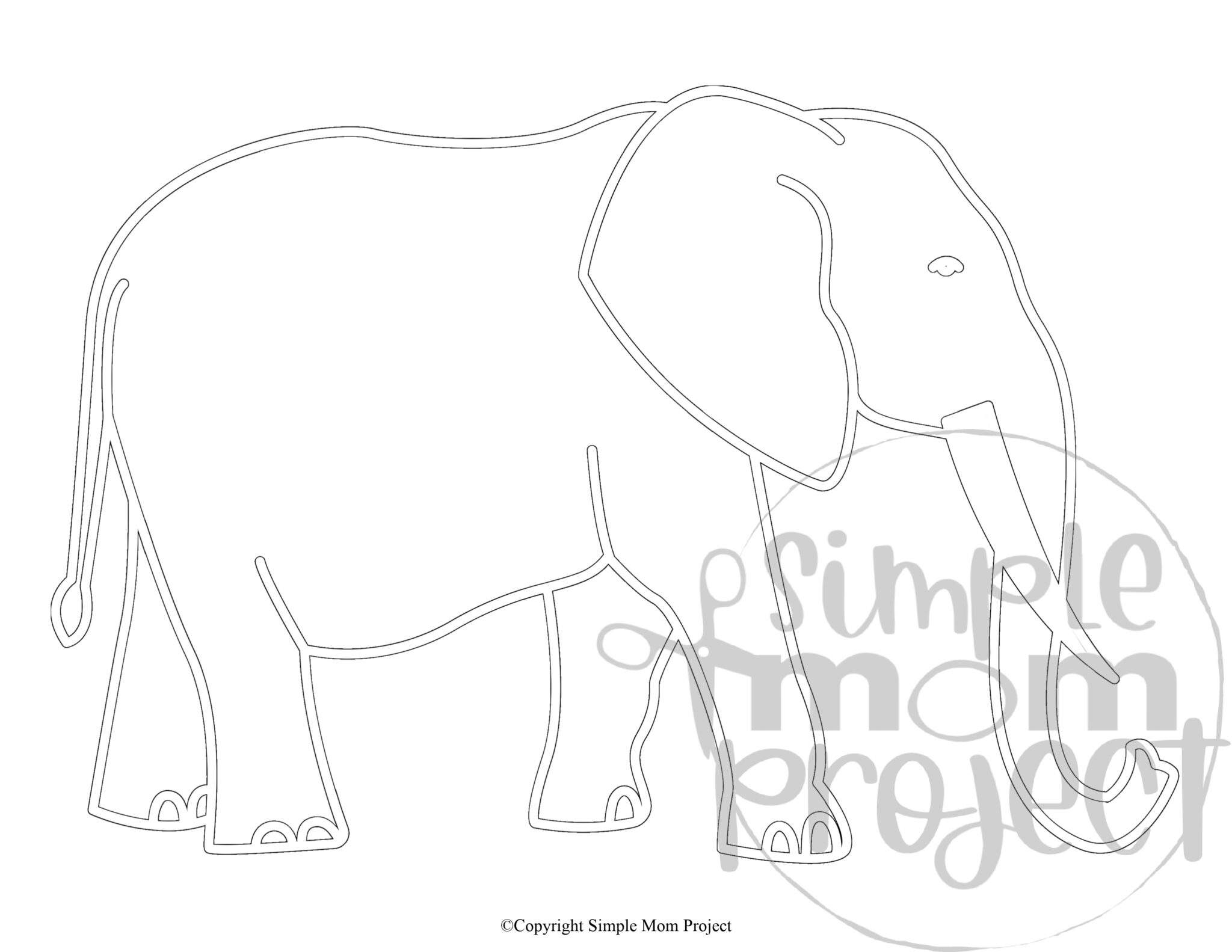 Best Free Printable Elephant Stencil Templates - Simple Mom Project