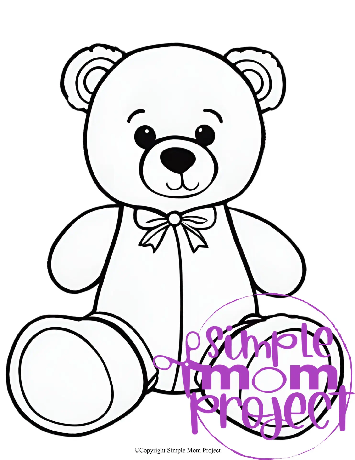 Free Printable Teddy Bear Pattern Template for Kids – Simple Mom Project