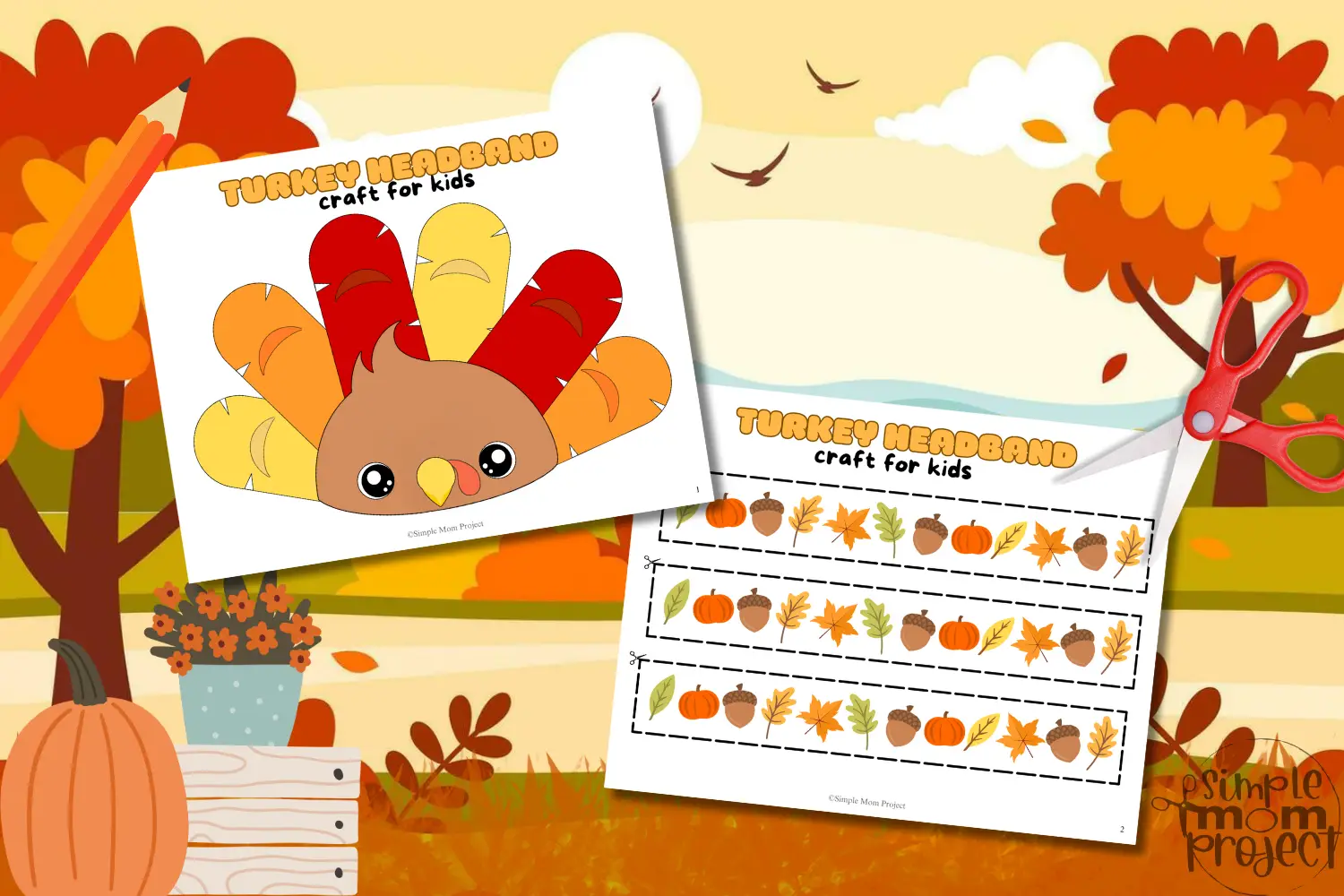 Printable Turkey Headband DIY Paper Craft for Kids