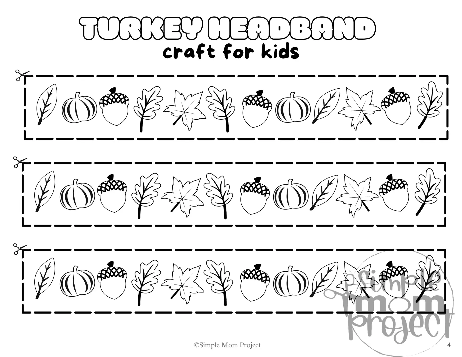 This cute turkey headband printable craft template is perfect for toddlers, preschoolers and kindergarten kids