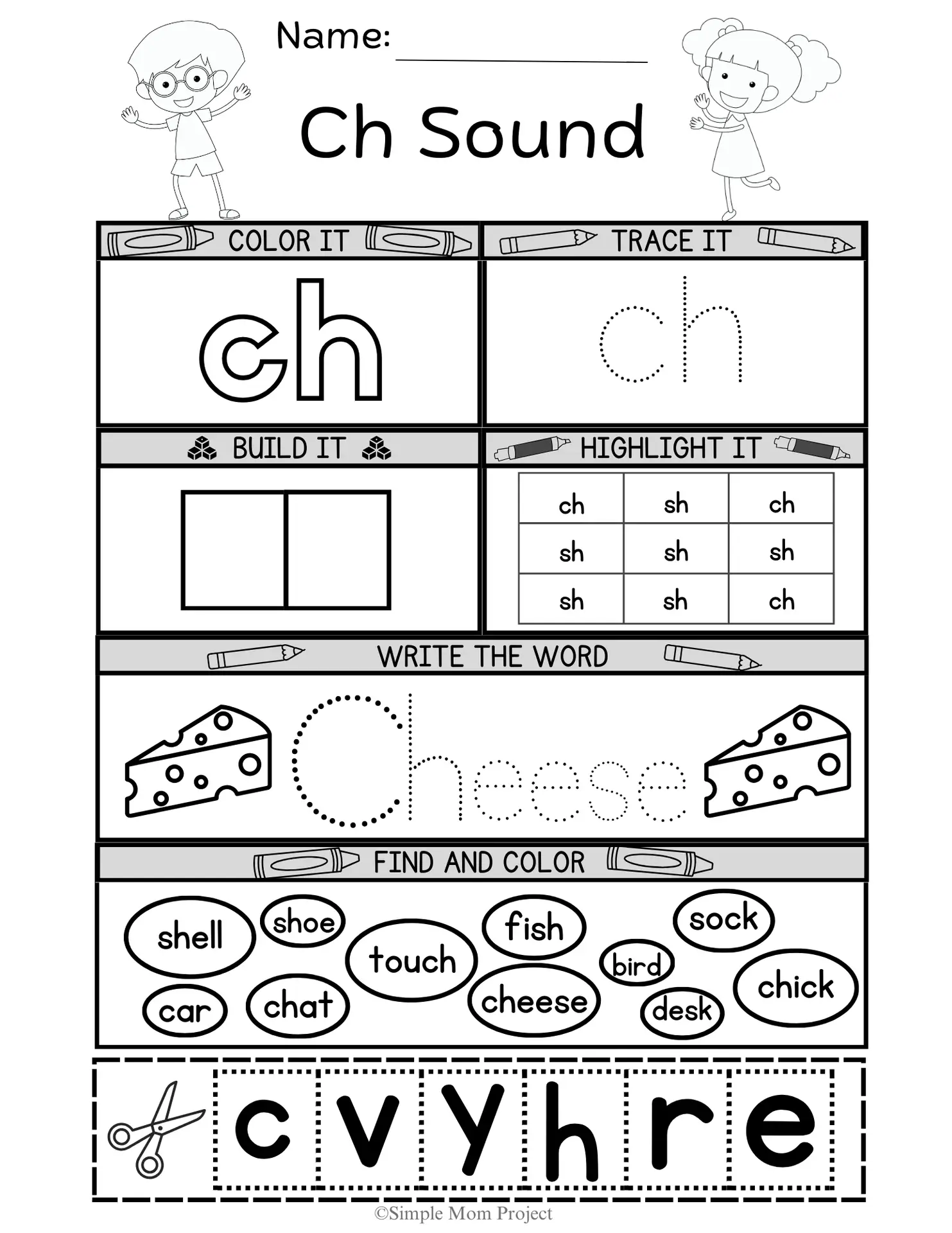 Free Printable CH Worksheet For Kids Phonics Activities Simple Mom Free Printable CH Worksheet For Kids Phonics Activities Simple Mom
