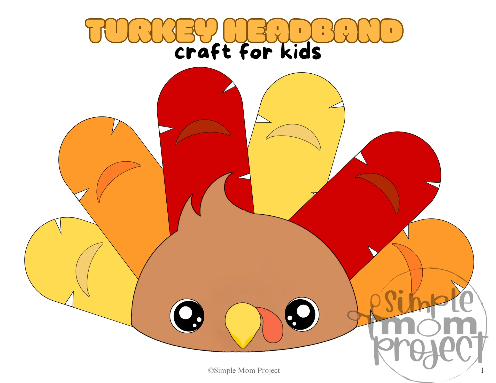 Printable Turkey Headband Craft for kids of all ages